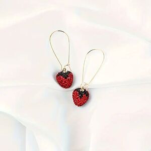 Naked Hanger Strawberry Crystal Drop Earrings